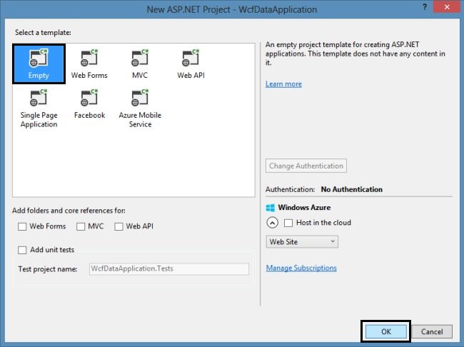 Selecting Empty Project Template